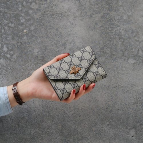 Portefeuille en cuir pu pour femmes motif de treillis – Image 10