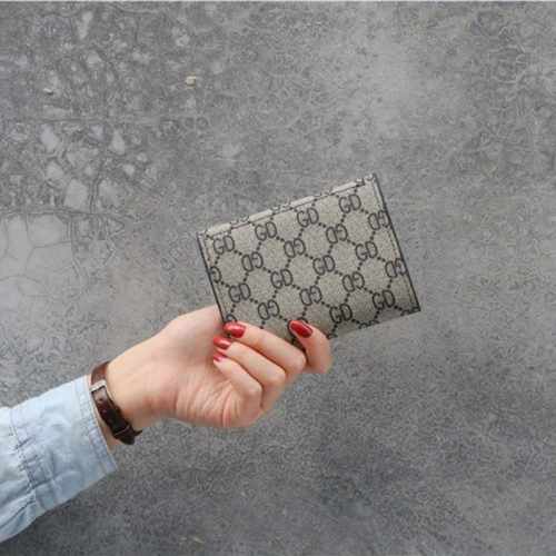 Portefeuille en cuir pu pour femmes motif de treillis – Image 5