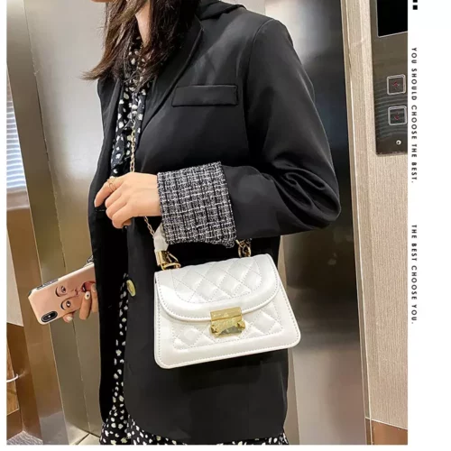 Mini sac à main à rabat gaufré pour femmes, – Image 7